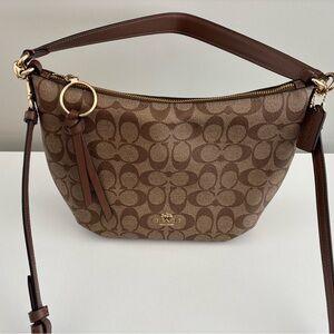 Small Skylar Hobo In Signature Canvas with gold hardware